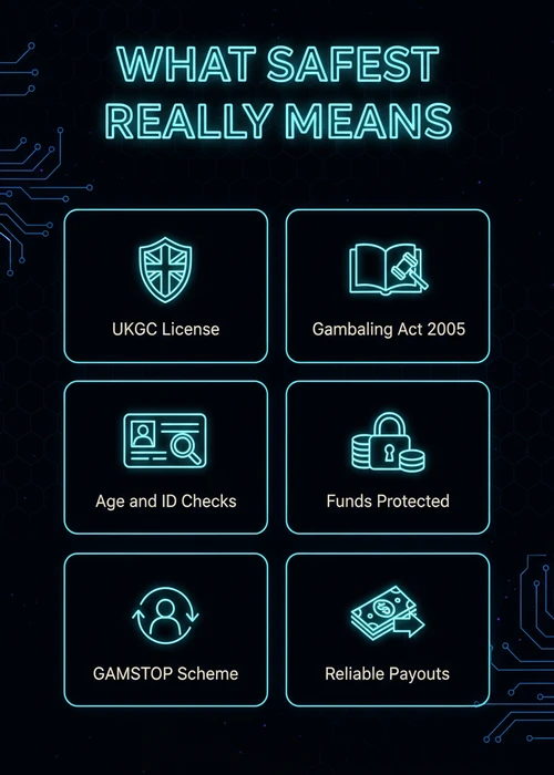 Secure online casino platform displaying responsible gambling tools and UKGC license information